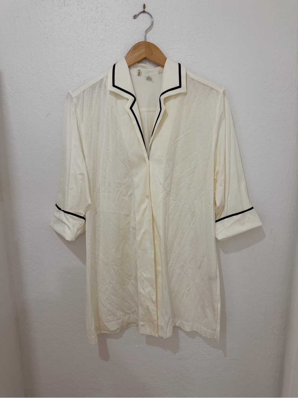 Christian Dior Cream Shirt with Black Piping